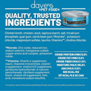 Dave's Pet Food product with nutritional information on a blue background