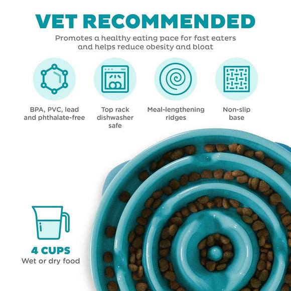 Outward Hound Fun Feeder Turquoise Drop For Dogs (Large/Regular)