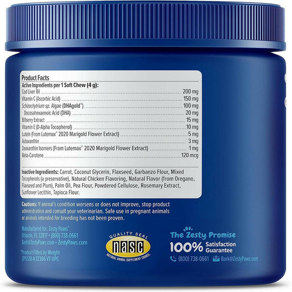 Zesty Paws Senior Advanced Vision Bites Supplement For Dog (90 ct)