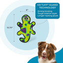 Outward Hound Invincible Gecko 2 Stuffingless Durable Squeaker Yellow/Green Dog Toy (Medium)
