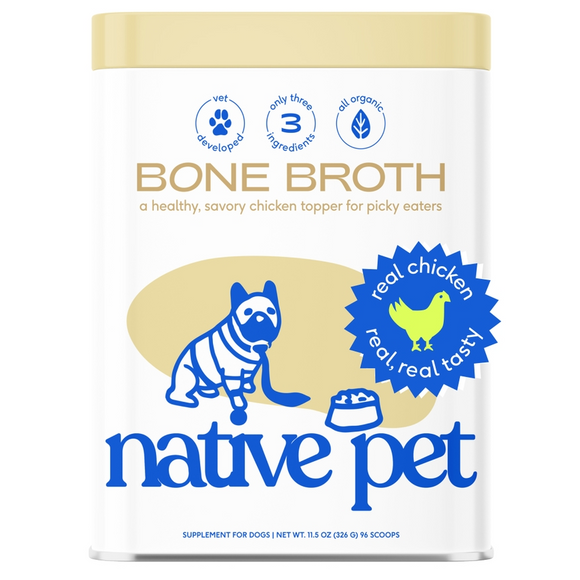 Native Pet Chicken Bone Broth Food Topper For Cats & Dogs