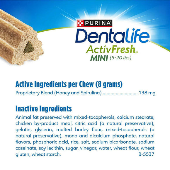 Purina DentaLife ActivFresh Daily Mini Dental Dog Treats' ingredients