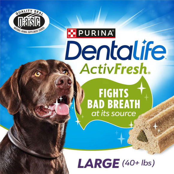 Purina DentaLife ActivFresh Daily Oral Care Large Dental Dog Treats Feature - Fights bad Breath