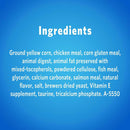 Ingrediens of Purina DentaLife Savory Salmon Crunchy Bites Dental Cat Treats 