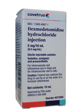 Dexmedetomidine Hydrochloride Injection for Dogs & Cats 0.5 mg/ml 10 ml (Manufacturer may vary) - Pet Medicine 2