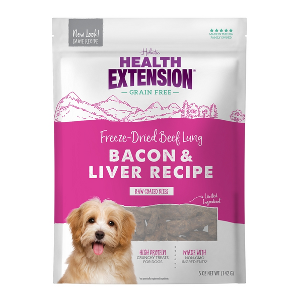 Health Extension Bacon & Liver Bully Puffs Dog Treats (5 oz)