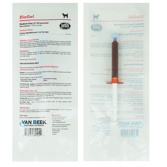 DiaGel Anti-Diarrheal Gel for Medium Dogs (3 ml) - Dog Digestive & Probiotics Supplements 3