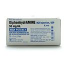Diphenhydramine HCI Injection - 50mg/ml - 1-ml vial (pack of 25 vials) - Online Dog Pharmacy: Supplements Vitamins