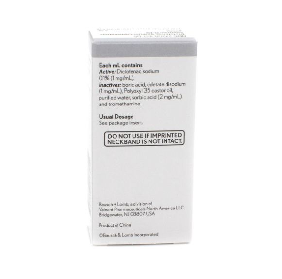 Diclofenac Sodium Opthalmic Solution 0.1% 5 mL 