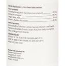 white bottle with Ingredients list on back. 