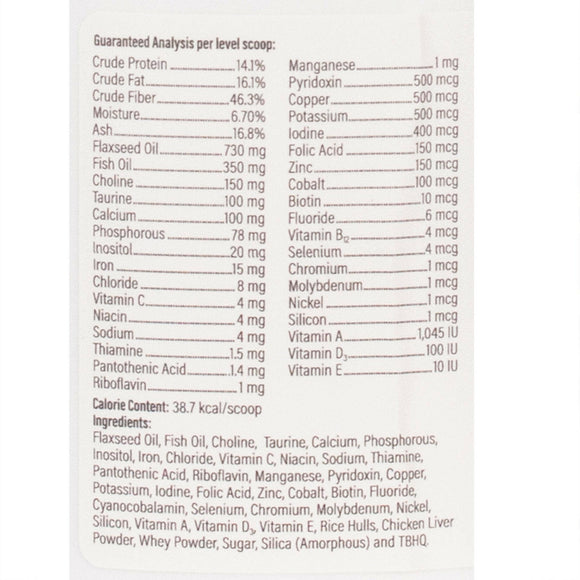 Lable with ingredients list 