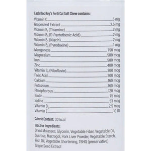 Label with ingredients list