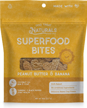 Dog Treat Naturals Superfood Bites Treats 8-oz - Peanut Butter & Banana - Dog Treats 1