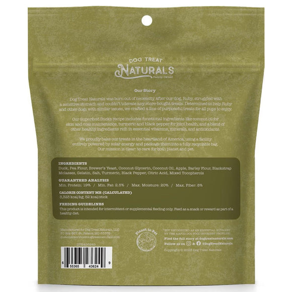 Dog Treat Naturals Superfood Sticks Duck & Apple Dog Treats (10 oz)