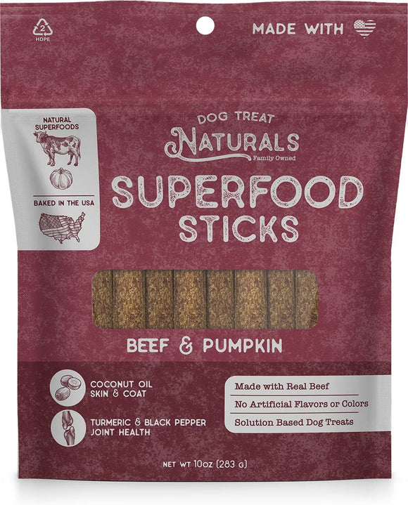Dog Treat Naturals Superfood Sticks Treats 10-oz - 10-oz / Beef & Pumpkin - Dog Treats 1