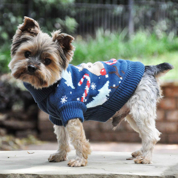 Doggie Design Combed Cotton Ugly Reindeer Holiday Dog Sweater for Dogs & Cats - Dog Clothing & Apparel 2