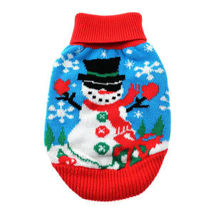Doggie Design Combed Cotton Ugly Snowman Holiday Dog Sweater for Dogs & Cats - Dog Clothing & Apparel 1