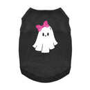 Doggie Design Cute Ghost with Bow Dog Shirt Jet Black for Dogs & Cats Dog Clothing & Apparel.