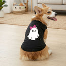 Doggie Design Cute Ghost with Bow Dog Shirt Jet Black for Dogs & Cats Dog Clothing & Apparel.