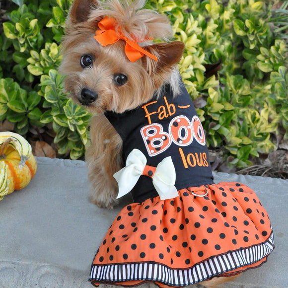 Doggie Design Halloween Dog Harness Dress - Fab-Boo-Lous for Dogs & Cats Dog Clothing & Apparel.