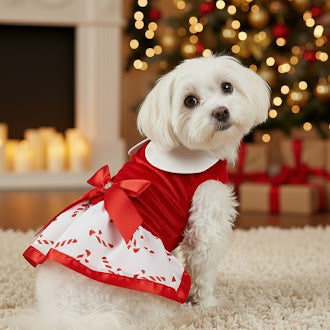 Doggie Design Holiday Harness Dress Candy Canes for Dogs & Cats - Dog Clothing & Apparel 5