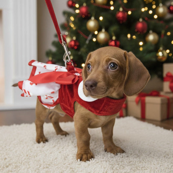 Doggie Design Holiday Harness Dress Candy Canes for Dogs & Cats - Dog Clothing & Apparel 4