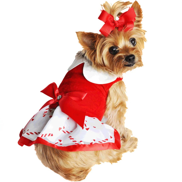 Doggie Design Holiday Harness Dress Candy Canes for Dogs & Cats - Dog Clothing & Apparel 2