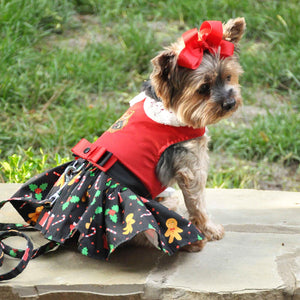 Doggie Design Holiday Harness Dress Gingerbread for Dogs & Cats - Dog Clothing & Apparel 2