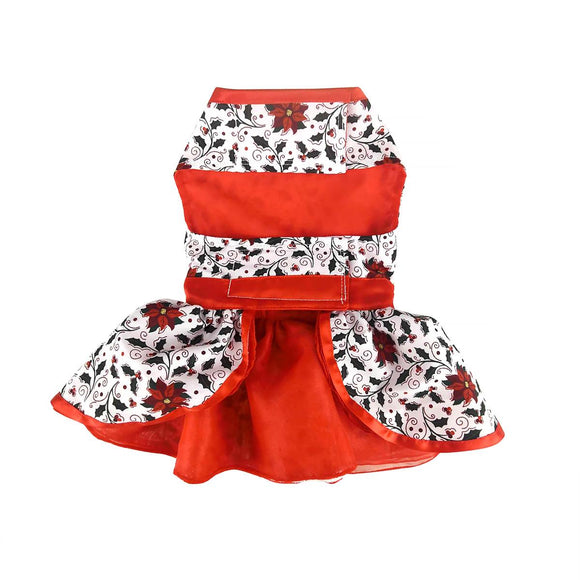 Doggie Design Holiday Harness Dress Holly for Dogs & Cats - Dog Clothing & Apparel 2
