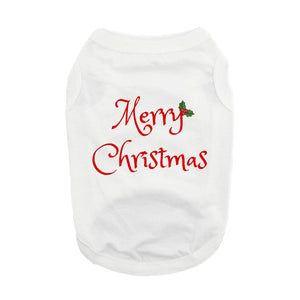 Doggie Design Merry Christmas Shirt White for Dogs & Cats - Dog Clothing & Apparel 1
