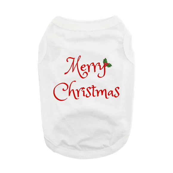 Doggie Design Merry Christmas Shirt White for Dogs & Cats - Dog Clothing & Apparel 1