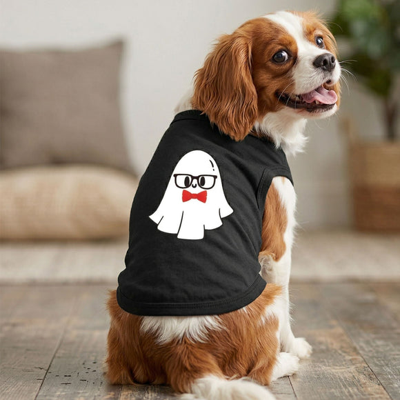 Doggie Design Nerdy Ghost Dog Shirt Jet Black for Dogs & Cats - Dog Clothing & Apparel 2