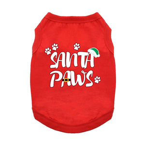 Doggie Design Santa Paws Shirt Red for Dogs & Cats - Dog Clothing & Apparel 1