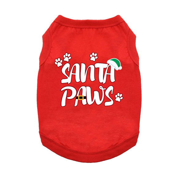 Doggie Design Santa Paws Shirt Red for Dogs & Cats - Dog Clothing & Apparel 1