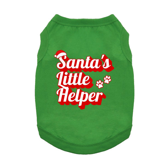 Doggie Design Santa’s Little Helper Shirt Green for Dogs & Cats - Dog Clothing & Apparel 1