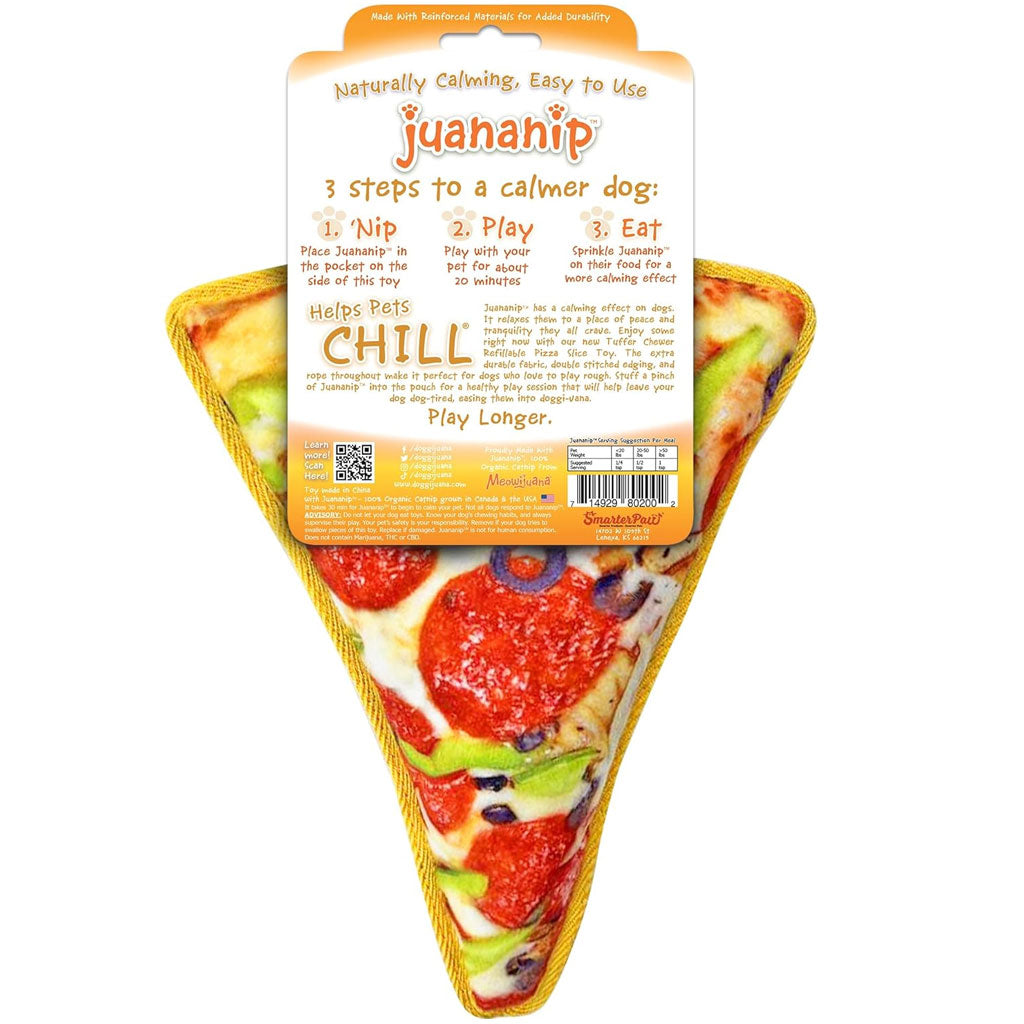 Supreme Pizza Dog Toy by Doggijuana: Tough & Refillable