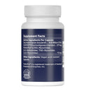 Supplement bottle with label showing ingredient details on a white background