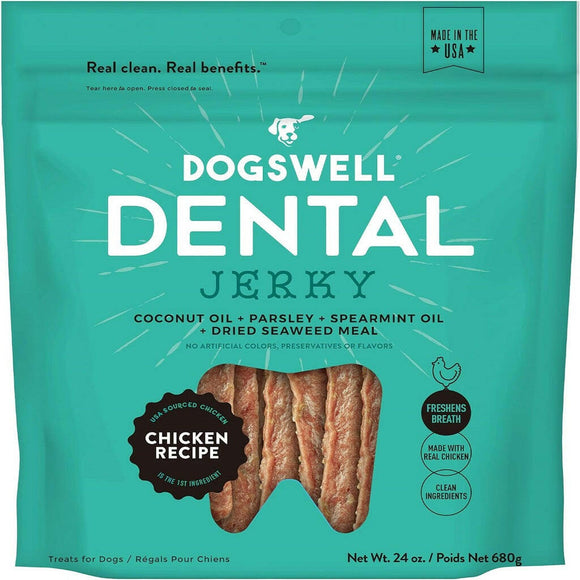 Dogswell Chicken Recipe Jerky Dental Treats For Dogs (24 oz)