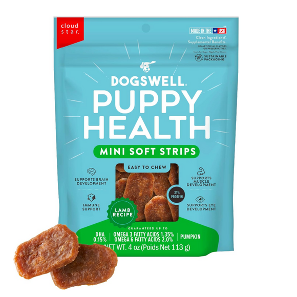 Dogswell Puppy Health Lamb Recipe Mini Soft Strips Treats - 4 oz - Puppy Treats 1
