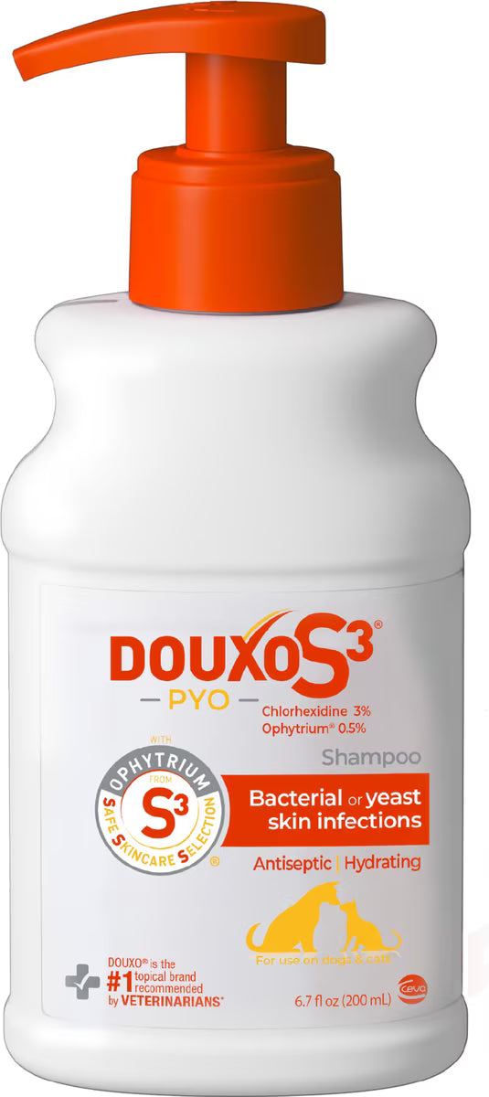 Douxo S3 PYO Antiseptic Antifungal Chlorhexidine Dog & Cat Shampoo - 6.7 oz - Dog Grooming 1