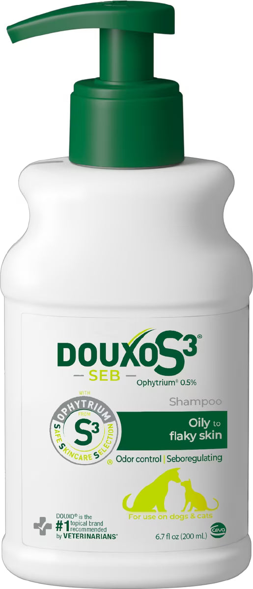 Douxo S3 SEB Odor-Control Seboregulating Dog & Cat Shampoo - 6.7 oz - Medicated Shampoos & Sprays 1