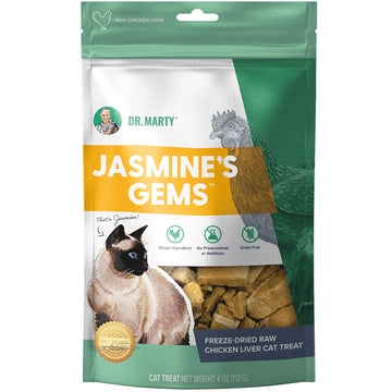 Dr. Marty Jasmine's Gems Freeze-Dried Raw Chicken Liver Cat Treats, 4oz