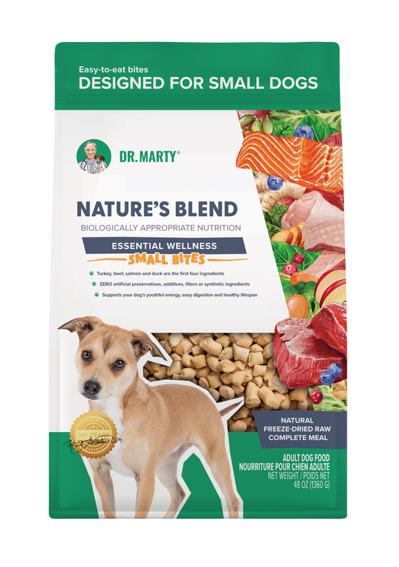 Dr. Marty Nature’s Blend Essential Wellness Small Bites Freeze Dried Raw Dog Food - 48-oz - Dog Food 12