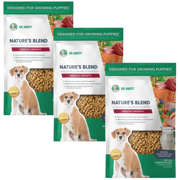 Dr. Marty Nature's Blend Healthy Growth Freeze Dried Raw Food for Puppies, 144oz (48oz*3)