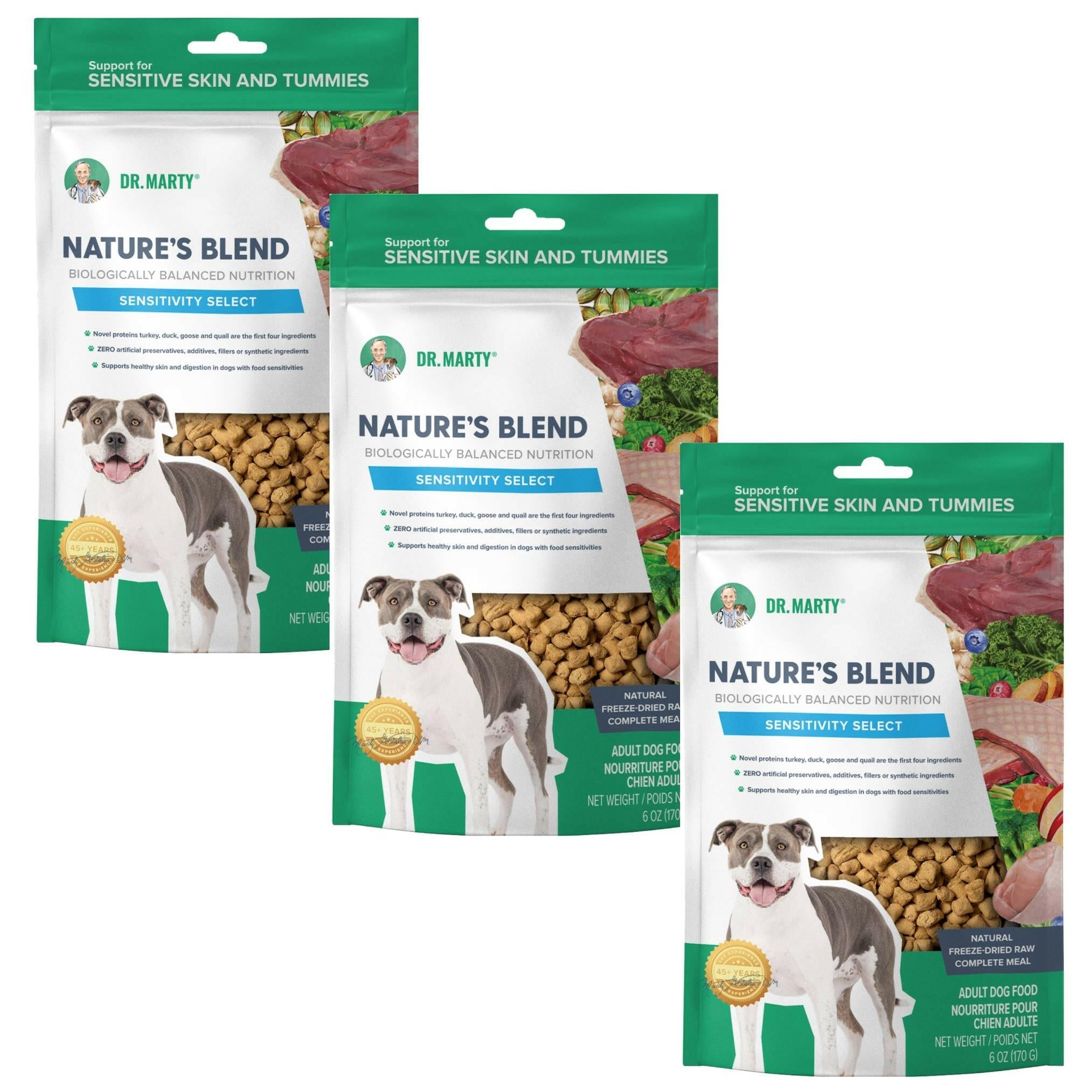 Dr. Marty Freeze-Dried Dog Food Nature's Blend Sensitivity Select, 16.0 oz