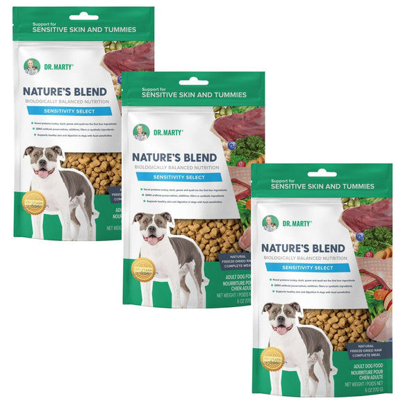 Dr Marty Nature's Blend Sensitivity Select Freeze Dried Raw Dog Food - 18oz (6oz*3)