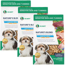 Three packages of Nature's Blend dog food for small dogs with sensitive skin and tummies.