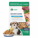 Dr. Marty's Nature's Blend dog food package with a small dog and bowl on a white background