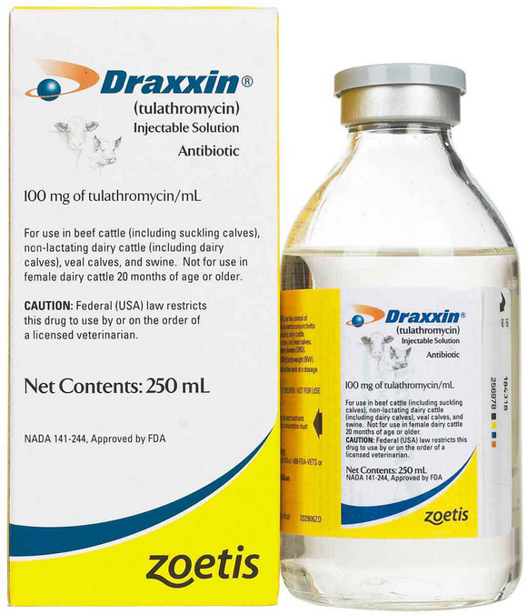 Draxxin (tulathromycin) Injection 100mg/ml - 250ml vial - Pet Medicine 3