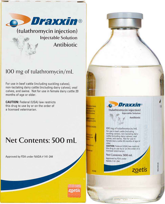 Draxxin (tulathromycin) Injection 100mg/ml - 500ml vila - Pet Medicine 4